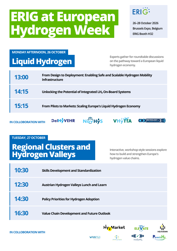 program of ERIG at European Hydrogen Week part 1